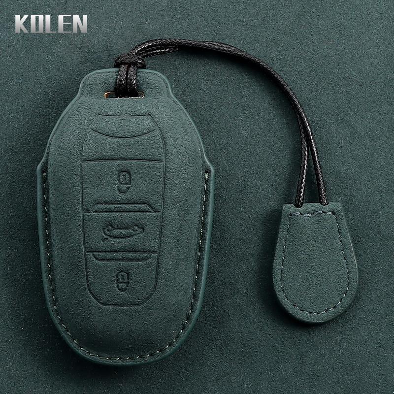 Genuine Leather Auto Smart Key Fob Cover Case Housing Fit For Peugeot 308 408 508 2008 3008 4008 5008 Citroen C4 C4L C6 C3-Xr Picasso Ds3 Ds4 Ds5