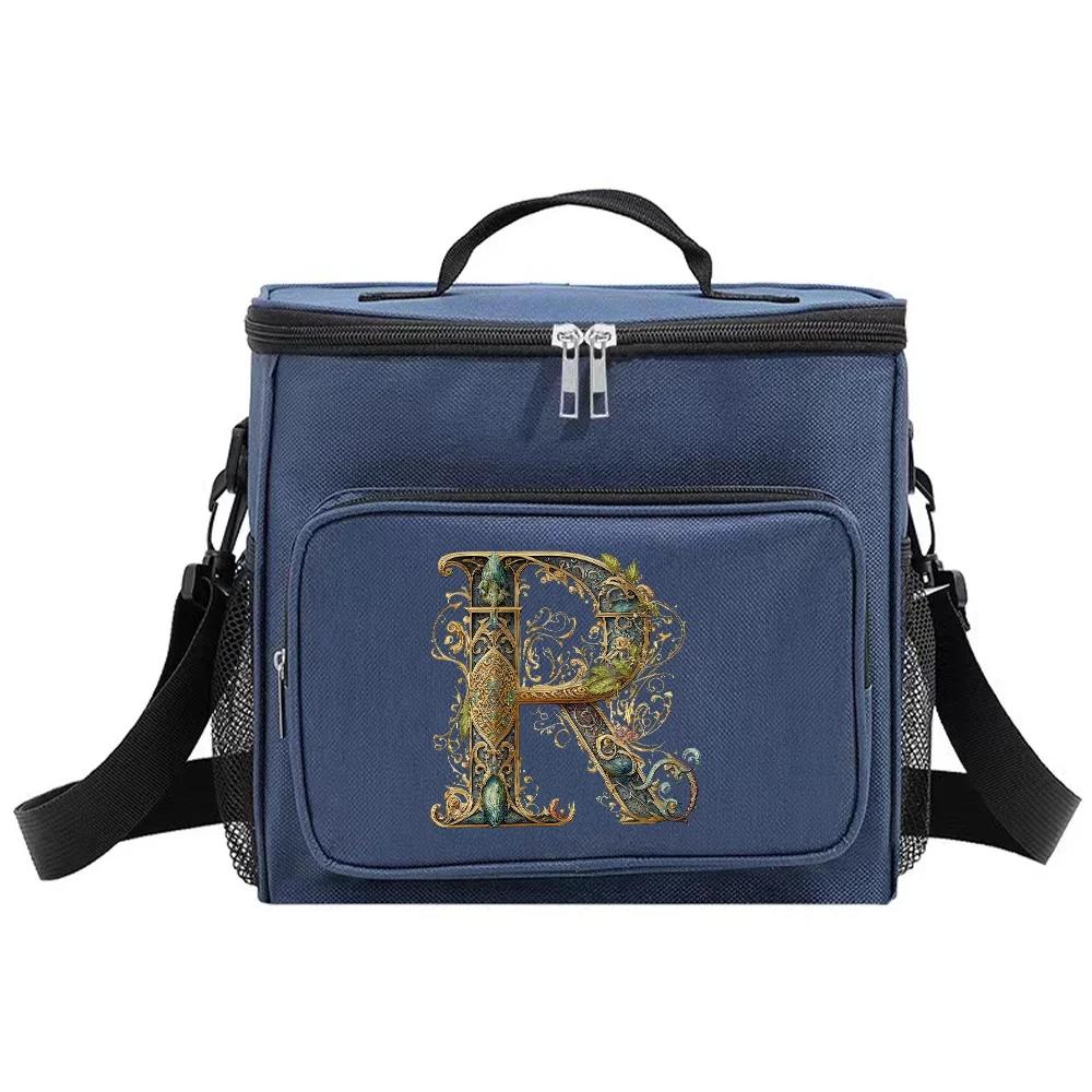 Lunch Bag Insulated Bags Cooler Box Thermal Organizer Handbag Shoulder Storage Lunchbag for Student Graphic Letter Printing