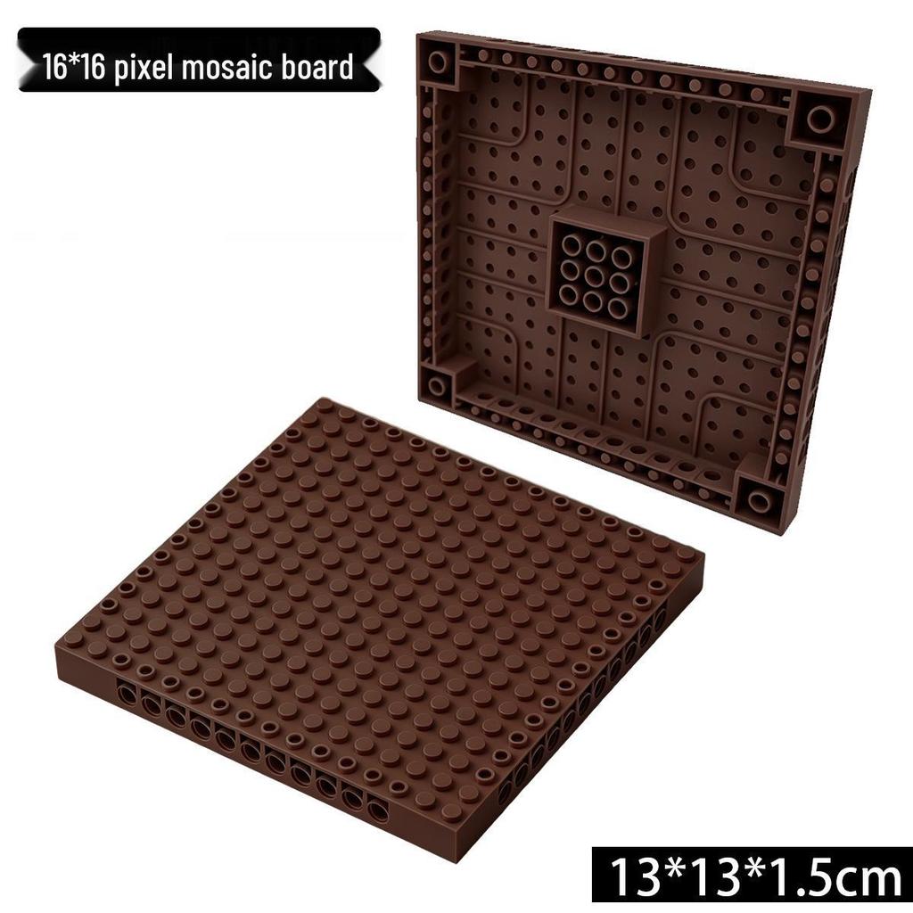 Lego-Compatible 16x16 Brick Plate Base with Holes for Creative Assembly