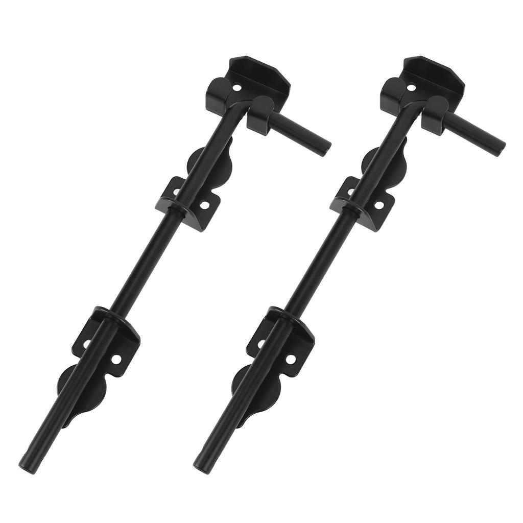 2 Set Gate Ground Latch 12 Inch Carbon Steel Heavy Duty Double Gate Cane Bolt for Home