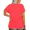 T-shirt, T-shirt z krótkim rękawem i dekoltem w serek, top damski, casualowy, elegancki, modne ubrania, 2025 casualowe lato, wiosna i jesień