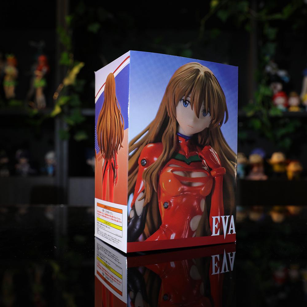 17.5CM EVA Anime Figure Asuka Langley Soryu Red Combat Suit Ayanami Rei Standing Model Desktop Collection Decoration Toys Doll