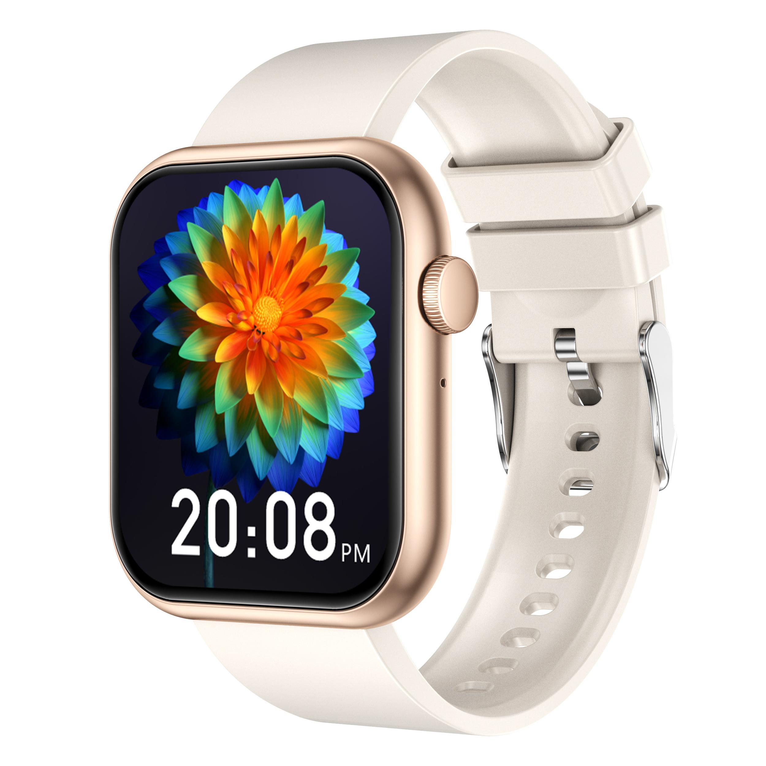 

QX7PRO 2-дюймовий Смарт-годинник Моніторинг здоров я Водонепроникний Сумісний з Bluetooth Дзвінки Спортивний смарт-браслет для вулиці Beige+Gold