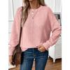 Herbst Winter Einfarbig Locker Lässig Pullover Damen Einfach Alleskönner Unterteil Strickpullover Top