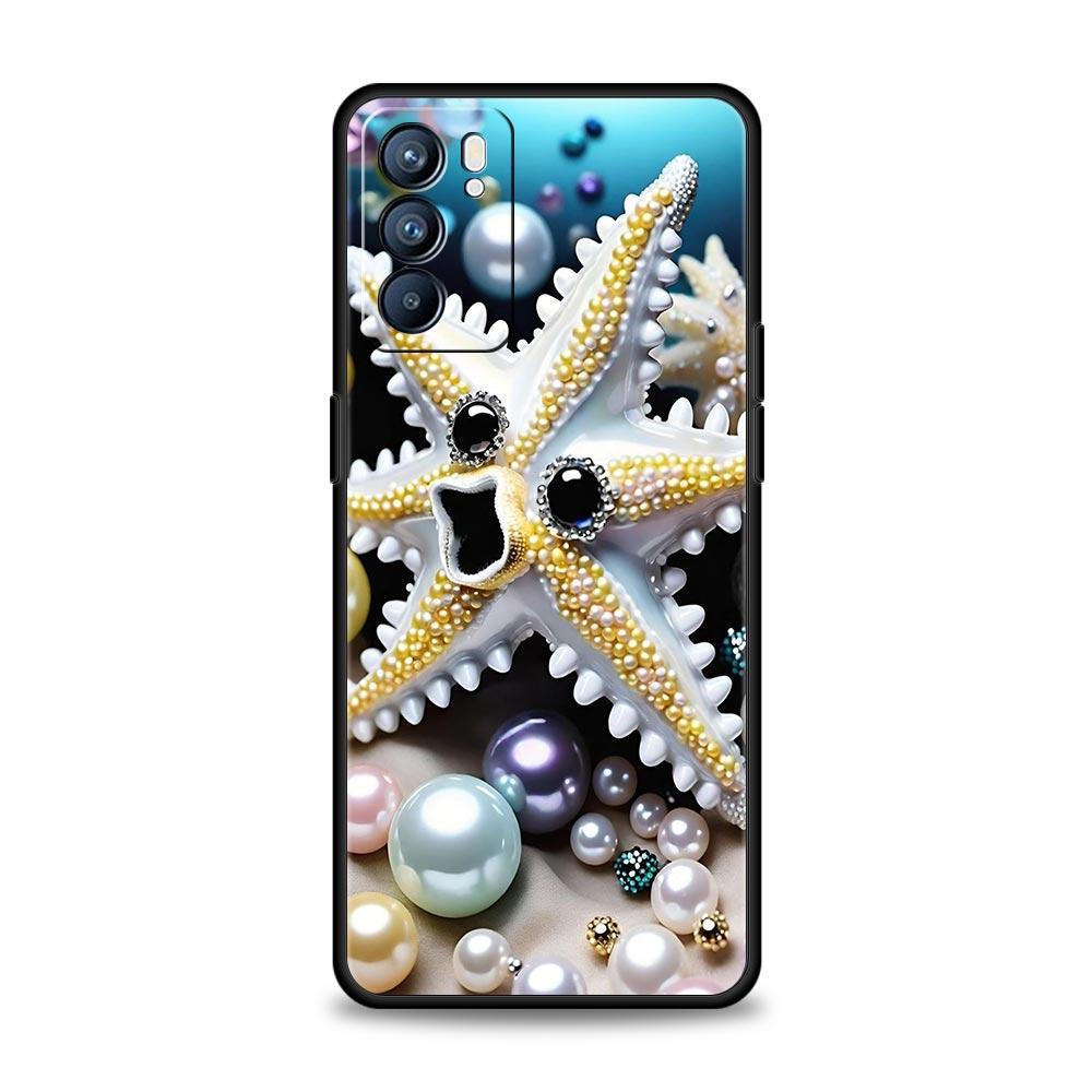Ocean Coastal Seashell Seaweed Phone Case For Oppo A17 A31 A54 A57 A78 A79 A98 Find X5 X6 Reno 6 7 8 10 11 12 13 F Pro Soft TPU
