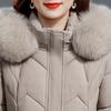Fashion Winter Jackets Woman Long Parkas Hooded Faux Fur Collar Thick Warm Casual Middle Age Women's Coats