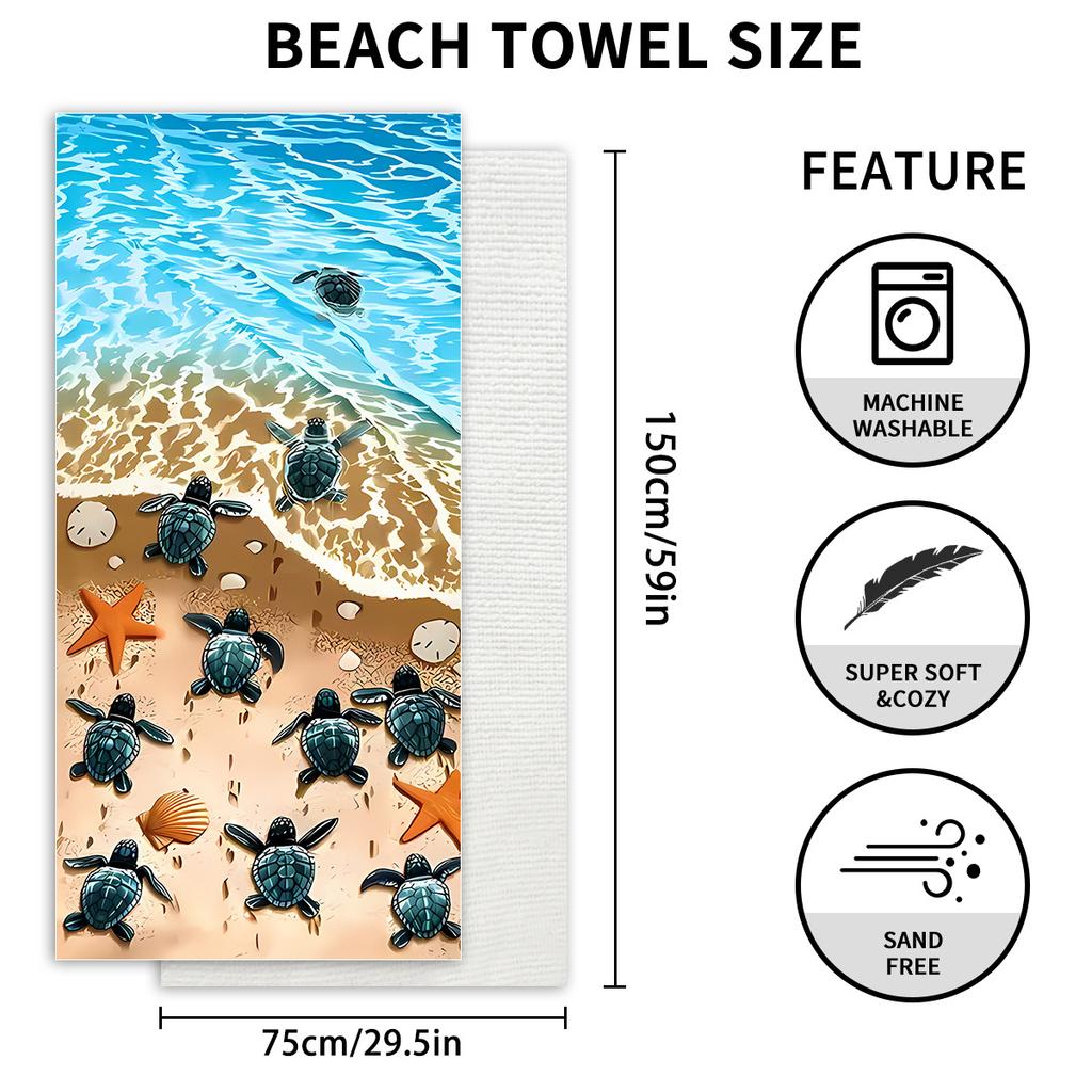 Microfiber Three-dimensional Digital Printing Turtle Beach Towel Absorbent Bath Towel