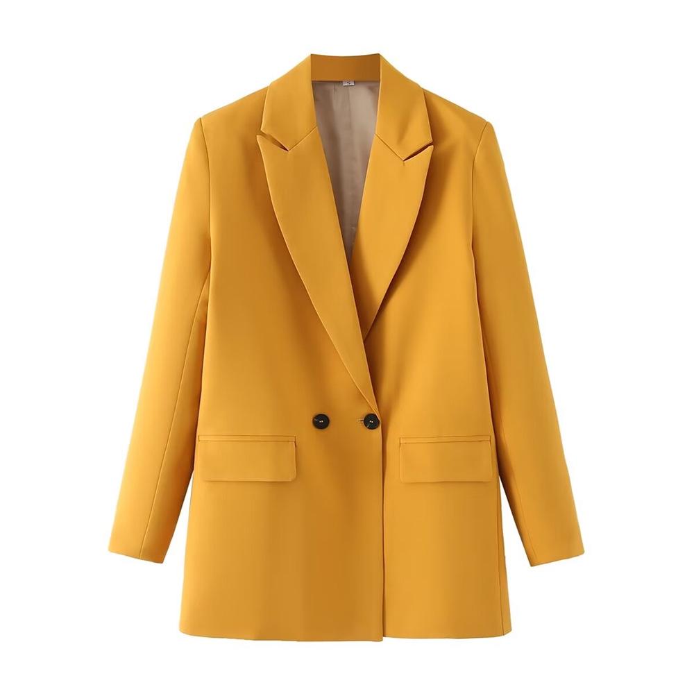 Women's Multi-Color Double-Breasted Suit Jacket (Loose Fit) - 2024 Autumn/Winter Collection