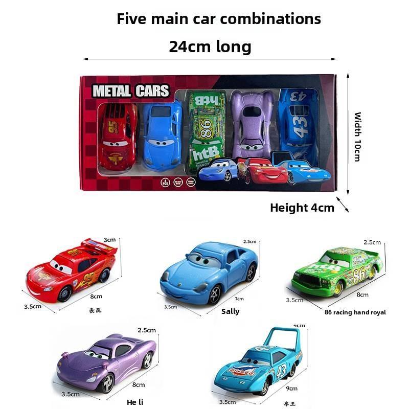 Cars Lightning Mcqueen Alloy Toy Car Set For Childrens Cartoon Gift Fun Box