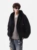 Zuoshan Diao Men's Hooded Cotton Jacket: Winter Velvet, Thick, Loose Fit, Youthful Trendy American Workwear Style.