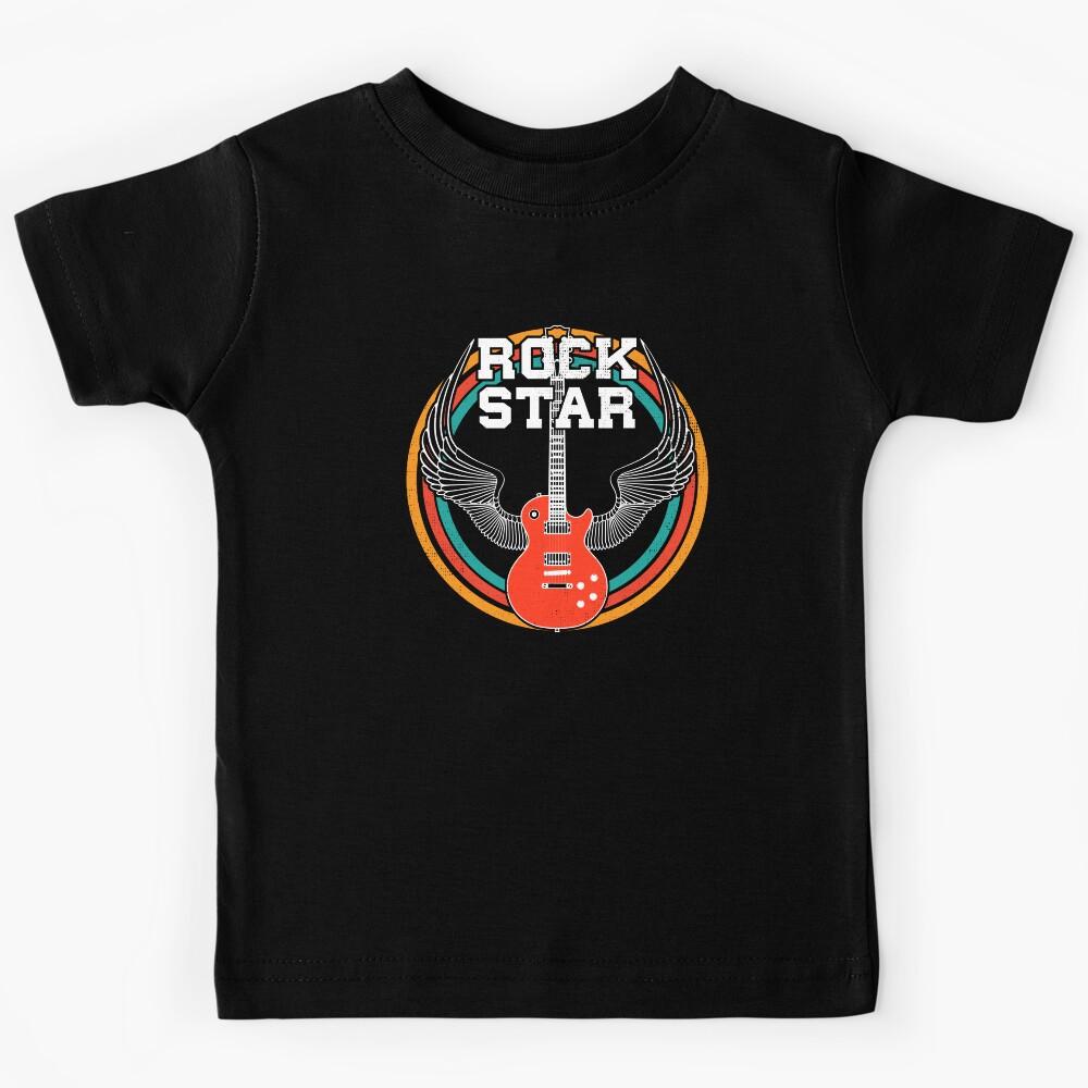 Rock Star Rock & Roll Music Guitar with Wings Kids T-Shirt 100