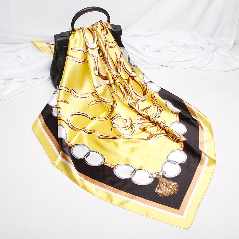 Vysoce kvalitní luxusní hedvábné šátky čelenka Šály Šála na krk pro ženy Řetízek Hedvábný šátek Dámská ozdobná šála