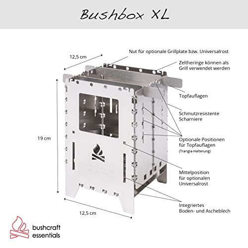 Bushcraft Essentials Outdoor Cooker Bush Box XL Stainless Steel Combination Set