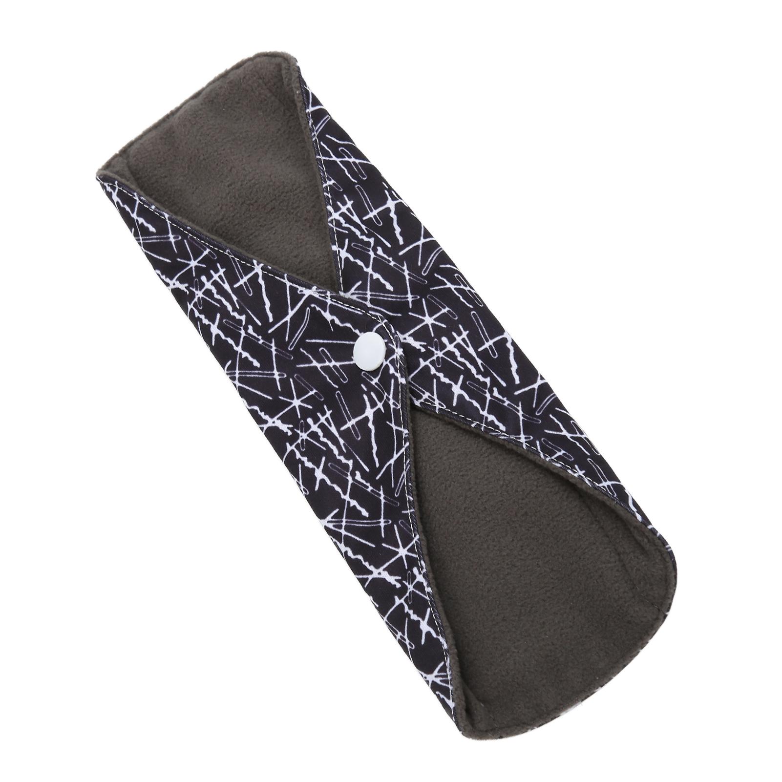 

2 шт. Женские гигиенические прокладки, моющиеся, многоразовые, из бамбукового углеволокна, женские менструальные прокладки, черные