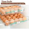 2 Layer Stackable Egg Storage Container Clear Drawer Type Refrigerator Egg Holder with Capacity 60 Eggs Organizer