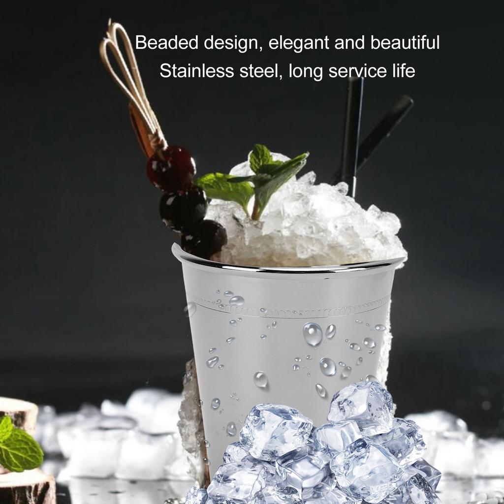 Cup Stainless Steel Elegant Retro High Stability Beaded Mint   Cup for Home