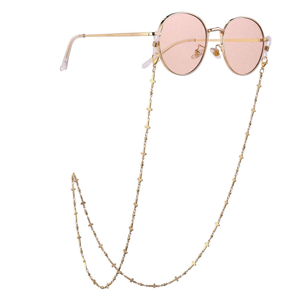 Eyeglasses Cord Alloy Anti-Slip Strap Rope Glasses Chain With Rood Decoration