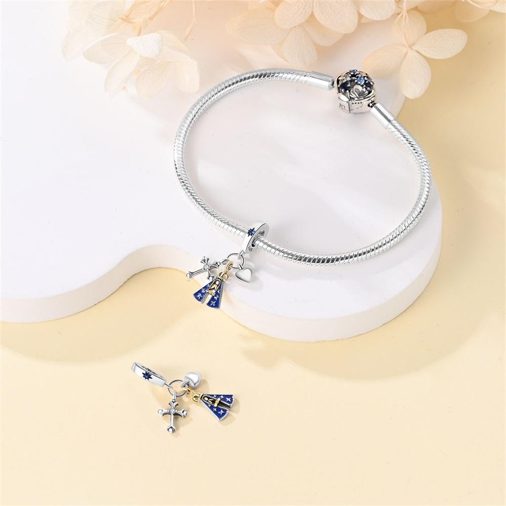 Original Copper Charms Luxury Religious Pendant Virgin Mary Beads Fit Bracelet Diy Women Making Delicate Gift