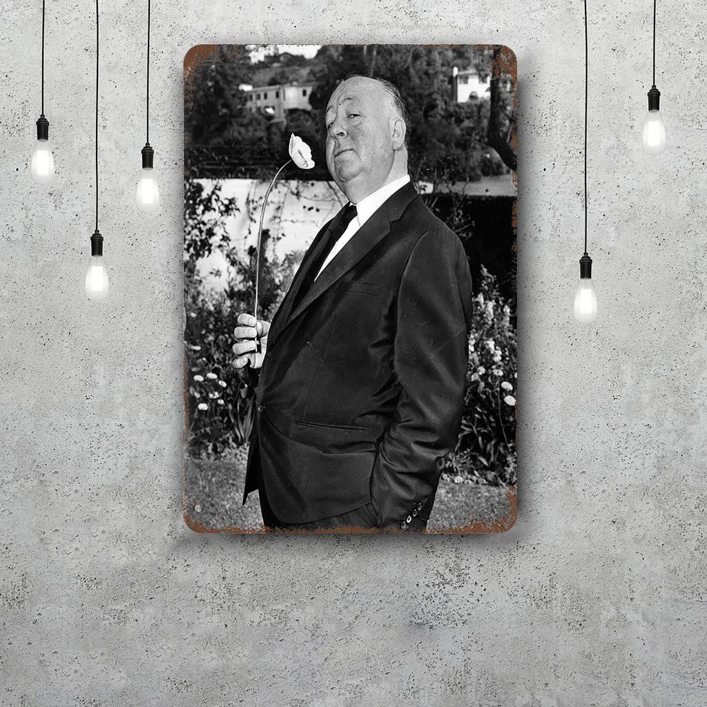 Alfred Hitchcock Decor Vintage Metal Signs Tin Signs Captain Poster Decor for Bar Pub Club Man Cave Wall Decoration