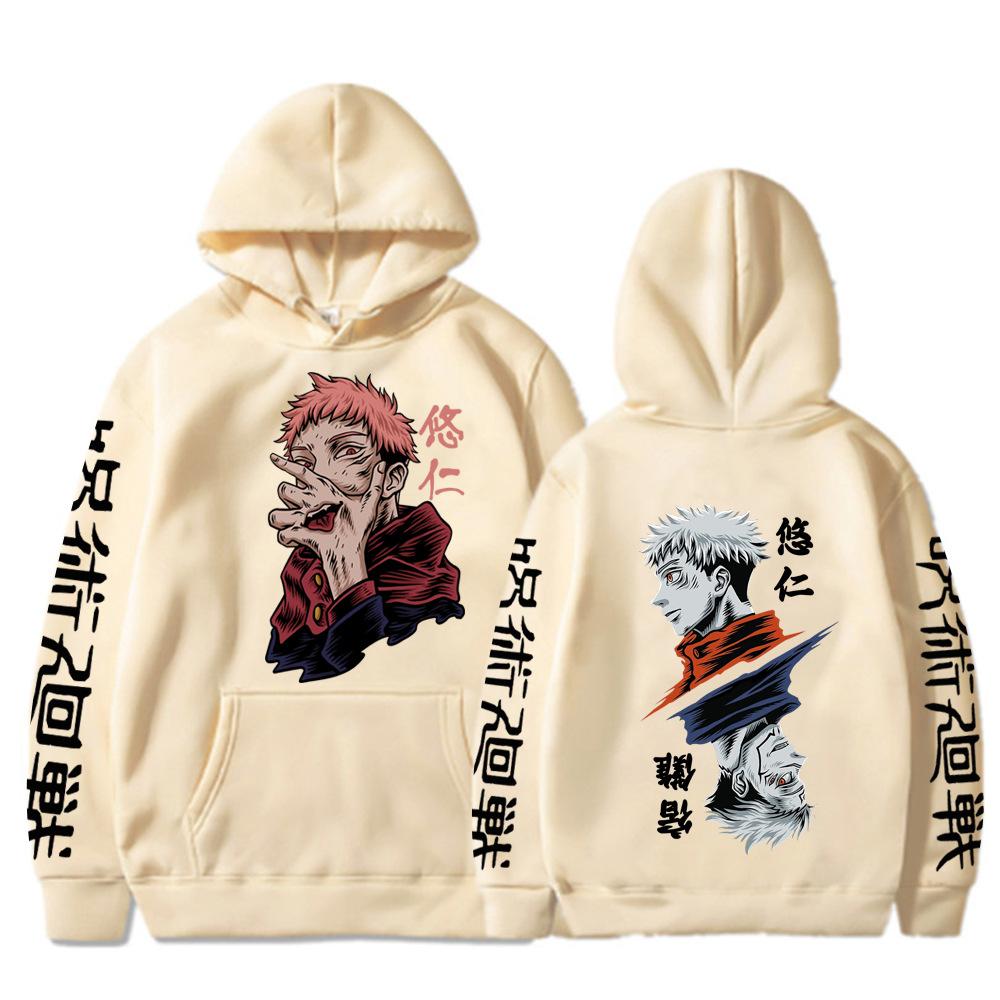 New Day, Night, Printed Loose Anime Hoodie Men'S And Women'S Tops