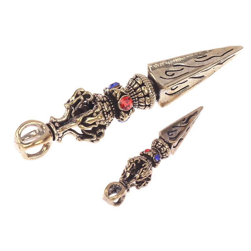 Vintage Copper Vajra Pestle Religious Collection Home Decorations Antique Brass Desk Decors Buddha Instrument Feng Shui Ornament