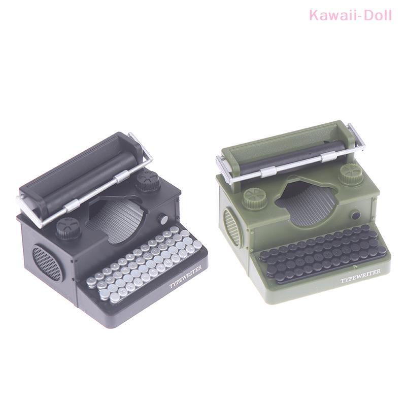 1Pcs Simulation Typewriter Model 1:12 Doll House Mini Ornaments Doll Toy Scene Props