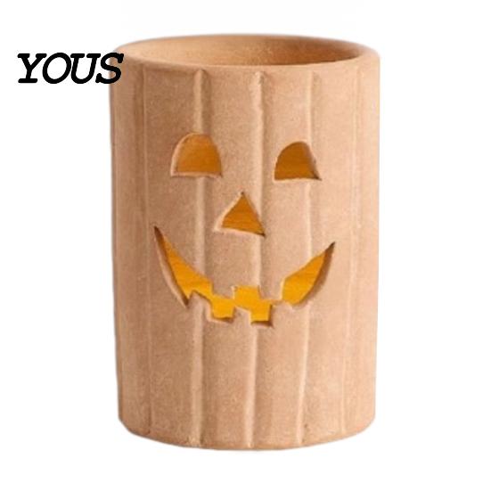 Small Decorative Lanterns for Entryways Halloween Pumpkin Candle Holder, Resin Hollow Candlestick, Vintage Country Fall Holiday Party