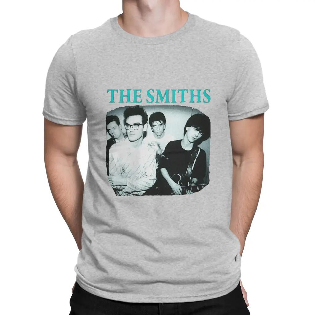 British Rock Bands In The 80s Men T Shirt The Smiths Amazing Tees Sleeve Crew Neck T-Shirts Pure Cotton New Arrival Clothes