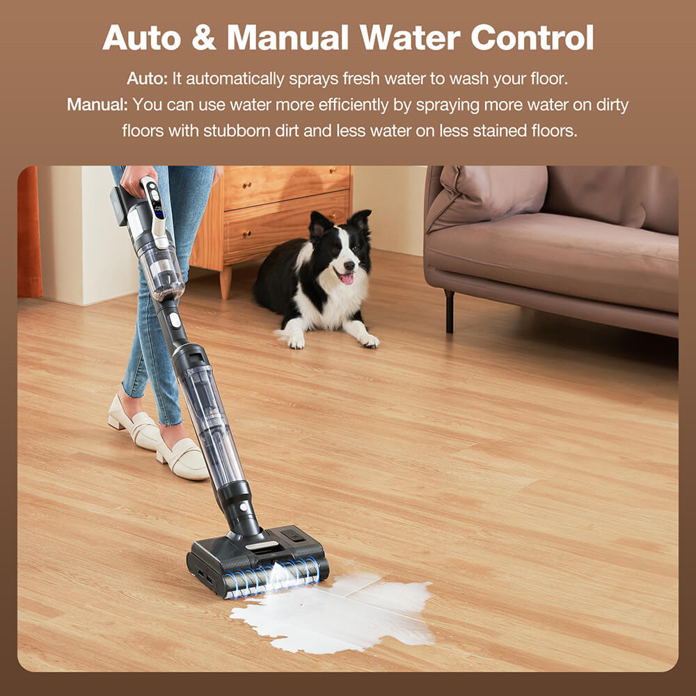 JIMMY PW11 Pro Max 5-in-1 Akku-Staubsauger & Waschsauger, 460W Starke Leistung, Doppelte Reinigung mit Doppelbürstenwalzen, Heißluft-Schnelltrocknung, LED-Bildschirm