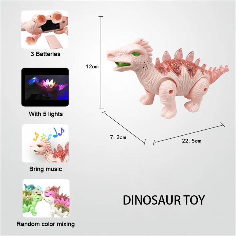 Detské svietiace dinosaurie hračky Deti Chodiace Ťahacie Dinosaurus Spievajúci Hudobný Dinosaurus Elektronické Vodítko Hračky