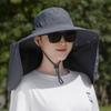 Men's and Women's Summer Big Brim Sun Hat Outdoor UV Protection Neck Sun Hat Seaside Face Hat