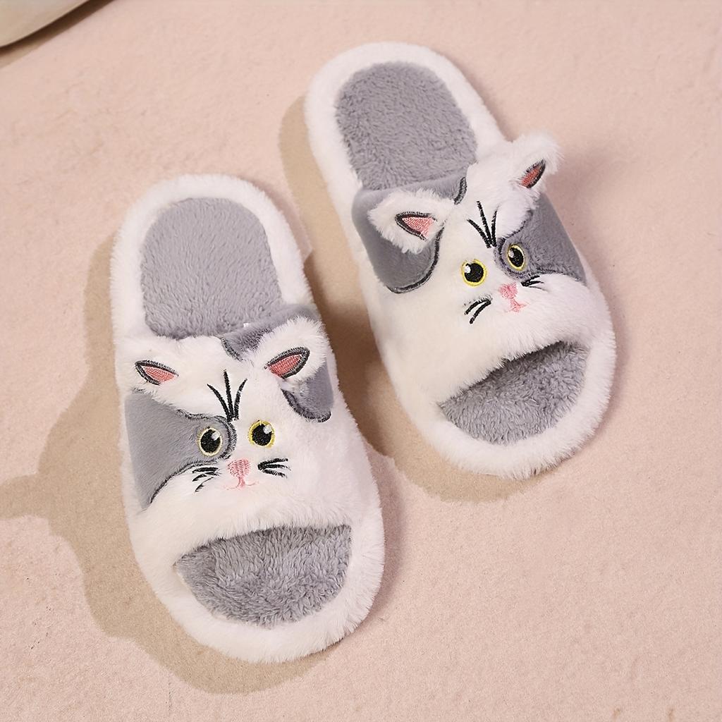 Dámské pantofle s otevřenou špičkou z umělé kožešiny, lehké a přenosné unisex nazouváky pro všechna roční období