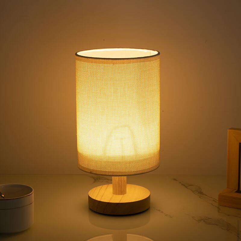 NuFeng Wooden Fabric Shade USB Night Light