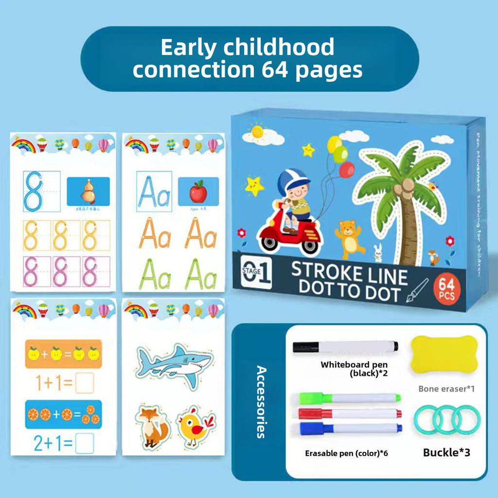 Children's Erasable Control Pen Training Notebook for Early Education