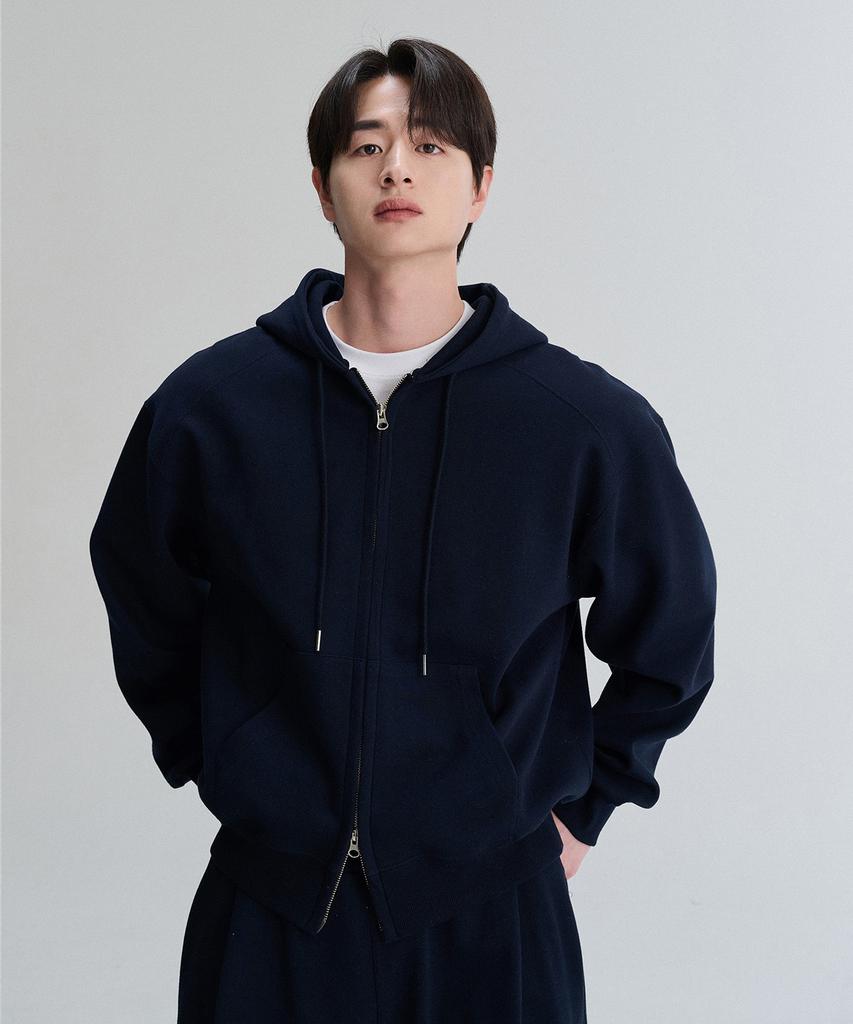 Creedmens Stitch Double-Sided Zip-Up Hoodie Set (Navy)