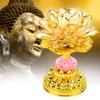 LED Vícebarevná buddhistická lotosová lampa s 13 různými buddhistickými písněmi (Zlatý)