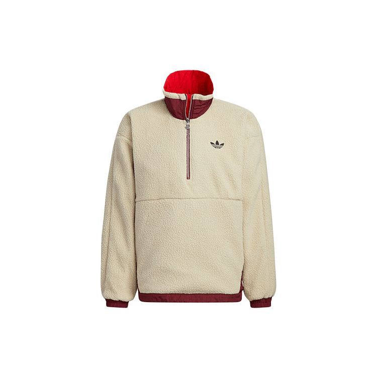 Adidas Orig Trefoil CNY Aop Oboustranná fleecová teplá sportovní bunda s logem V1 Pánské svrchní oblečení Červená HD0317