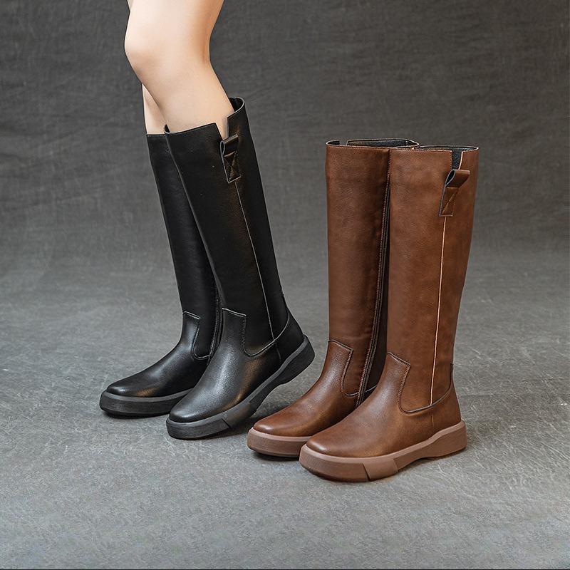 Retro Boots Women's Shoes Slimming Boots Thick-soled Long Boots Versatile High Boots
