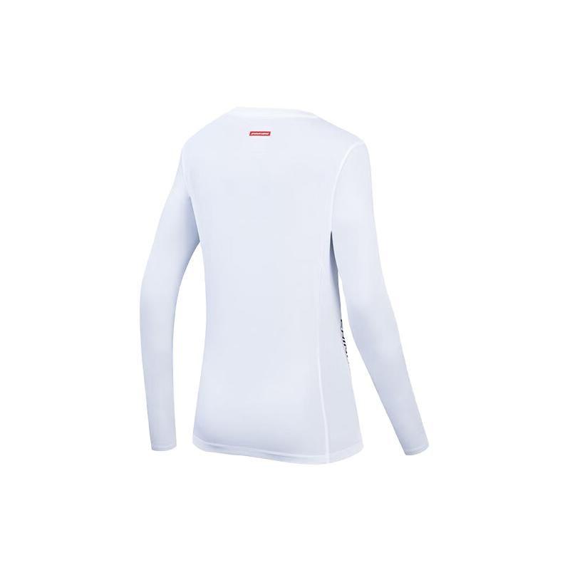 Anta Training Series Solid Color Logo Round Neck Pullover Long Sleeve T-Shirt Women Tops Pure-White 162337402-1