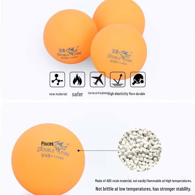 Double Fish V40+ New Material Ping Pong Balls