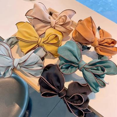 1pc Packed Edging Oversized Bow Headband Elegant Easy Soft Wide-Brimmed Head Hoop Face Washing Daily Hair Additions New