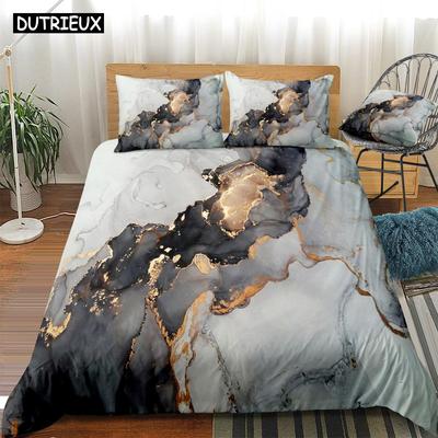 Blue Marble Bedding Set Marble Texture Duvet Cover Set Blue Bed Linen Grey Bedding Set Boys Girls Home Textile Modern Bedclothes