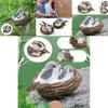 1 Set Realistic Feathered Birds With Nest Birds Egg Artificial Garden Decor Tree