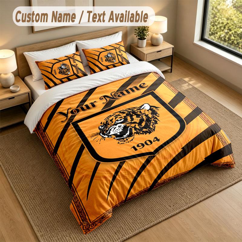 Bedding Set 1 Duvet Cover 2 Pillowcases Hull FC Print Soft Bed Linen Bedroom Decor