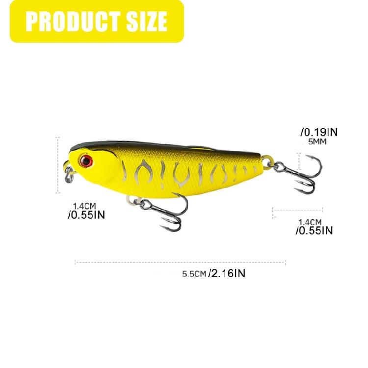 5.5cm 5.6g Hard Baits Walk The Dog Artificial Baits Topwater Pencil Popper Fishing Lures with Hook 5pcs