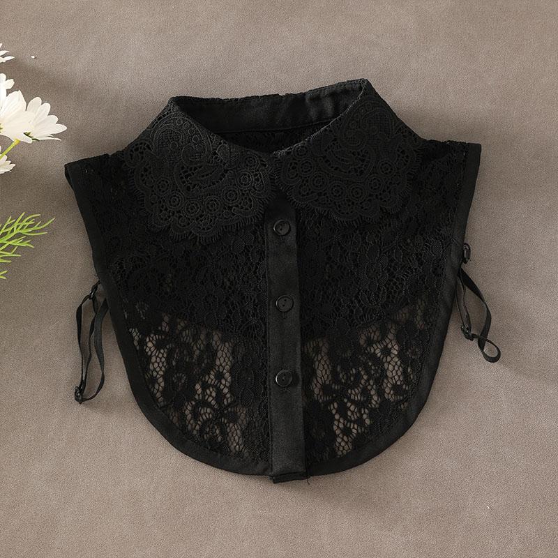 New Fake Collar Shirt Women White Lapel Ruffles Stand False Collar Woman Girls Detachable Collar Lace Removable Half Shirt