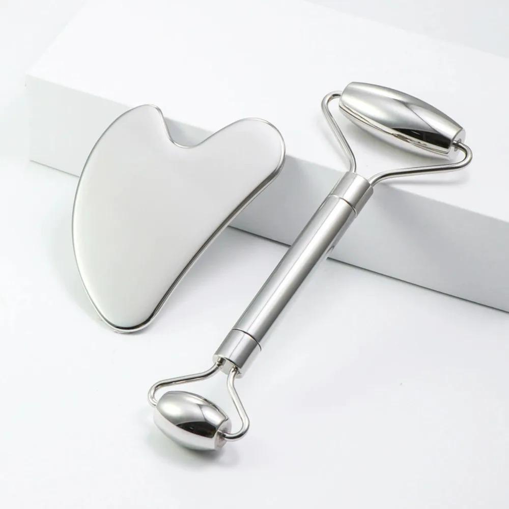 Ice Face Roller & Stainless Steel Gua Sha Tool Set, Facial Massager Ice Roller Skin Care Tool Beauty Set Beauty Skin Care Tools