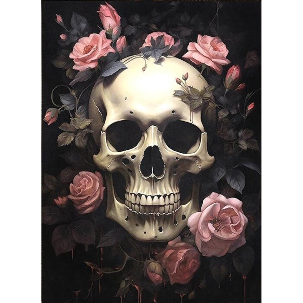 Forest Animals Butterfly Bat Plants Flowers Canvas Wall Art Nature Diamond Painting Decor Vintage Dark Skeleton Pumpkin Halloween