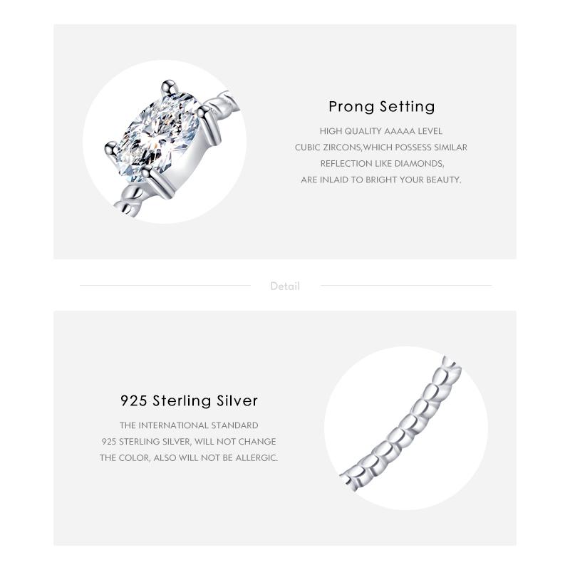 MODIAN Simple Twist Thin Gold Color Rings 925 Sterling Silver Tiny Oval Sparkling Finger Rings For Women Wedding Jewelry