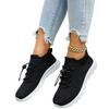 Women's Comfortable Casual Knit Lace-Up Flats with Soft
